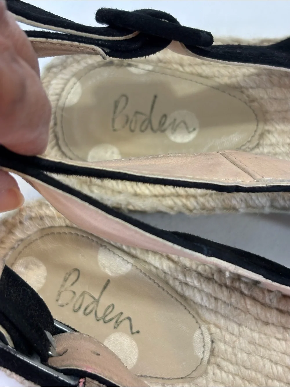 BODEN Black Suede Espadrille Slingback Flats SZ 41 = SZ 10 EUC $98